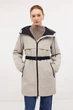 Женская удлиненная куртка с поясом Baon B0324501-702 бежевая XS - изображение 1