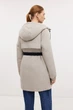 Женская удлиненная куртка с поясом Baon B0324501-702 бежевая XS - изображение 4
