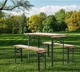 Комплект складной садовой мебели из дерева стол и 2 скамейки 117×56×76 сосна металлический каркас - изображение 8