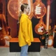 Сорочка AZURI жіноча жатка віскоза довгий рукав гудзики 48 помаранчева - зображення 4