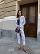 Стильный женский костюм в клетку молочного цвета 34081 42 - изображение 3