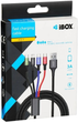 Kabel iBOX 4in1 USB Type-A - microUSB/Lightning/2 x USB Type-C M/M 1.2 m Black (5903968680275) - obraz 6