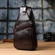 Мужская кожаная сумка через плечо VINTAGE коричневая натуральная кожа messenger crossbody 51505 - изображение 9