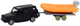 Zabawka LEAN Toys Auto terenowe z przyczepą Czarne + Łódź Pomarańczowa 18869 (5905991019534) - obraz 2