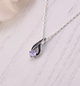 Кулон серебряный Листочек Вербочки Lavender 925 Zirkon - изображение 1