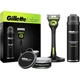 Набір чоловічий для гоління Станок (Бритва) Gillette Labs з 1 змінним картриджем і магнітною підставкою чорний, гель для гоління і зволожуючий крем - зображення 1