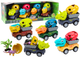 Zestaw autek LEAN Toys Samochód z głową dinozaura i z jajem w przyczepie 4 szt 18972 (5905991014553) - obraz 2
