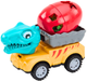 Zestaw autek LEAN Toys Samochód z głową dinozaura i z jajem w przyczepie 4 szt 18972 (5905991014553) - obraz 4