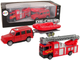 Zestaw zabawek LEAN Toys Wóz Straż pożarna + Auto z napędem + Motorówka z przyczepką Czerwona 13311 (5905323215139) - obraz 2