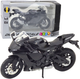 Zabawka LEAN Toys Motocykl sportowy metalowy ze światłami i dźwiękami z srebrnymi elementami 1:12 Czarny 22627 (5905991049760) - obraz 2