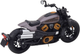 Zabawka LEAN Toys Motocykl chopper metalowy ze światłami i dźwiękami z szarymi elementami 1:12 Czarny 22617 (5905991049661) - obraz 4