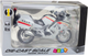 Zabawka LEAN Toys Motocykl metalowy ze światłami i dźwiękami z czerwono-żółtymi liniami 1:12 Biały 22609 (5905991049586) - obraz 1