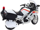Zabawka LEAN Toys Motocykl metalowy ze światłami i dźwiękami z czerwono-żółtymi liniami 1:12 Biały 22609 (5905991049586) - obraz 4