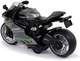 Zabawka LEAN Toys Motocykl sportowy z napędem pull-back ze światłem i dźwiękiem oraz z zielonymi pasami 1:12 Szary 12260 (5905214970369) - obraz 5