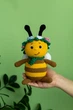 Амигуруми пчёлка в венке – вязаная игрушка 25 см ручной работы - изображение 4