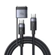 Кабель для заряджання та передачі даних Mcdodo 240W/140W 2-в-1 USB-C to USB-C+Magsafe 3 2 м CA-0140 Чорний - зображення 1