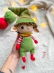 Новогодний вязаный эльф – игрушка амигурумы для рождественского декора. Новогодний эльф. Новогодний гном - изображение 6