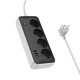 Мережевий подовжувач HOCO AC22 Sunlight 4-bit (PD30W/1C3A) desktop socket (EU/GER)(L=3M) Black - изображение 3