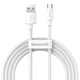 Зарядний кабель Baseus Simple Wisdom Kit MicroUSB (2pcs-Set/2шт) 2.1A 1.5m White (TZCAMZJ-02) - изображение 1