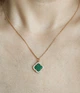 Серебряное колье в стиле Van Cleef Ван Клиф клевер в позолоте с малахитом (СТ-805п) - изображение 3