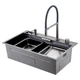 Кухонная мойка со смесителем, дозатором, омывателем стаканов GAPPO PROFI GS 7547-19, оружейная сталь графитовая - изображение 1