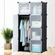 Складана пластикова шафа-органайзер Storage Cube Cabinet МР 26-31, чорна, 6 секцій, 74×37×110 см - зображення 1