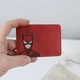 Кожаная обложка чехол на пластиковый id паспорт с гравировком Catwoman. Leaflet Leather. Красная - изображение 1