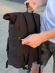 Рюкзак roll top ролл топ bagland водонепроницаемый 25 л черный - изображение 6