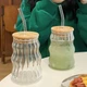 Стакан стеклянный с бамбуковой крышкой и трубочкой CG 9716-1 500 мл Прозрачный - изображение 2