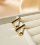 Серьги объемные кольца Прямоугольные jeweston Золотые - изображение 6