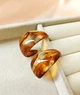 Серьги объемные кольца акриловые jeweston Коричневые -прозрачные - изображение 7