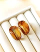 Серьги объемные кольца акриловые jeweston Коричневые -прозрачные - изображение 8