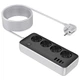Мережевий фільтр Hoco AC21 4x220V+3хUSB+1хType-C 2500W PD/QC (3М) електричний подовжувач швидка зарядка для пристроїв Чорний - изображение 3
