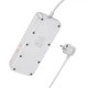 Мережевий фільтр Hoco AC21 4x220V+3хUSB+1хType-C 2500W PD/QC (3М) електричний подовжувач швидка зарядка для пристроїв Чорний - изображение 4