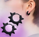 Сережки конго Fashion Jewerly серьги с шипами мальнькие моносерьга черные, 2 шт (SVS) - изображение 1