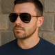 Модные мужские солнцезащитные очки 2025 aviator polarized gun солнечные защитные UV400 поляризационные антибликовые авиаторы для рыбалки отдыха авто стильные polaroid от солнца в форме капли окуляры полароид smoke линзы твердый чехол в комплекте - изображение 2
