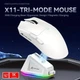 Белая игровая мышь ATTACK SHARK X11 63g (PAW3311, 22000 DPI, Bluetooth/2.4G/USB-C, RGB док-станция) - изображение 7