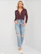 Боді-блуза жіноча H&M S/M бордова (2595809250) - зображення 3