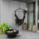 Бразильське крісло-гамак Fira графіт підвісне для саду тераси релаксу - зображення 12