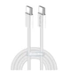 Дата кабель USB-C to USB-C 2.0m (braided cotton) (PD Fast Charging 60W) 3.0А grey ColorWay (CW-CBPDCC068-GR) - зображення 1