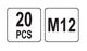 Нитогайка сталева YATO М12 22 мм 20 шт (YT-36476) - зображення 2