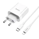 Мережевий Зарядний Пристрій Hoco C80A 1USB/18W/QC3.0 + 1Type-C/20W/PD + (Type-C - Lightning) (Білий) - зображення 1