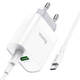 Мережевий Зарядний Пристрій Hoco C80A 1USB/18W/QC3.0 + 1Type-C/20W/PD + (Type-C - Lightning) (Білий) - зображення 5
