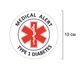 Наклейка Виниловая Линия 24 MEDICAL ALERT TYPE 1 DIABETES Сахарный диабет 1 тип Набор 2 шт. 10 см. - изображение 2