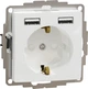 Розетка Schneider Electric Sedna Design з заземленням + 2 USB тип А Білий SDD111052 - изображение 1