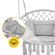 Крісло-гойдалка 4FIZJO Boho Dream 80 см з подушкою, підвісна, плетена Grey (P-5905973404532) - зображення 6