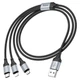 Data - Кабель HOCO X102 Fresh 3-in-1 Lightning / USB Type-C / Micro-USB, Black - зображення 6