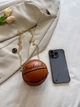 Женская круглая маленькая сумка 10407 BASKETBALL мяч на цепочке коричневая - изображение 4