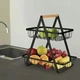 Настольная двухъярусная корзина Fruitz Металлическая фруктовница с деревянной ручкой (65902) - изображение 3