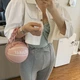 Женская круглая сумка WINNER мяч на цепочке розовая - изображение 9